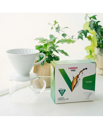 Hario V60 02 Bleached Filters (100 units)